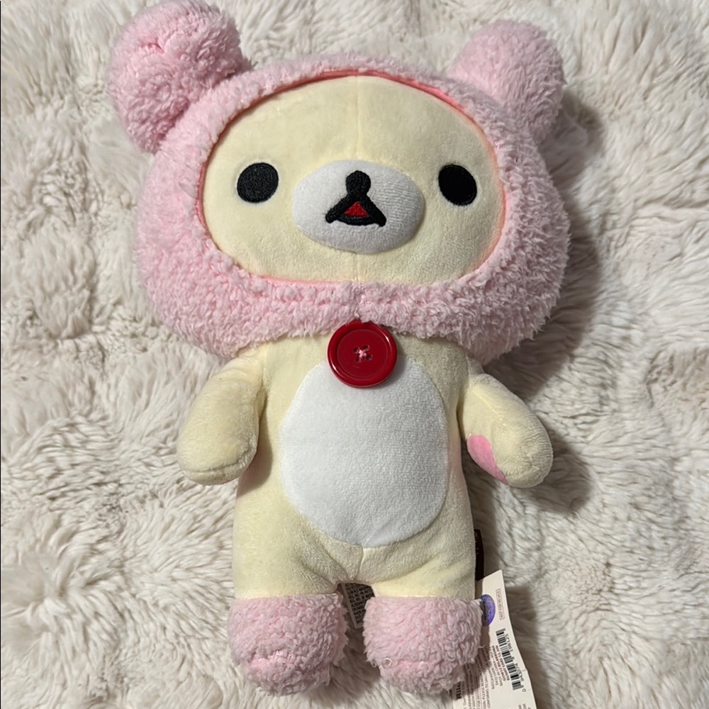 Pink and Cream Plush Bear Toy
